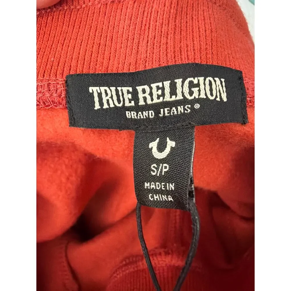 True Religion 700773 horseshoe embroidered sweatpants burnt rust size small New